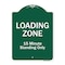 Signmission Loading Zone 15 Minutes Standing Heavy-Gauge Aluminum Architectural Sign, 24" x 18", GW-1824-9833 A-DES-GW-1824-9833 - alternate 1
